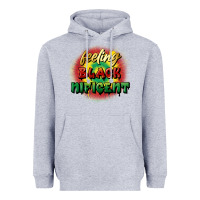 Heather Grey feeling blacknificent Heavyweight Hoodie - FaDigitalArtStudio