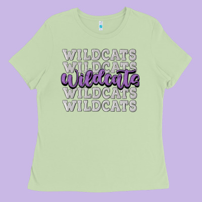Wildcats Football Ladies Tee Designed By Maliassmallbusiness