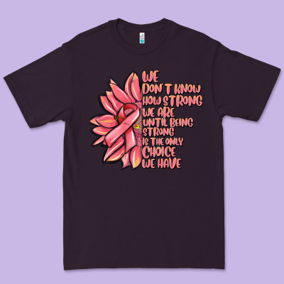 Pink Sunflower And Cancer Ribbon Breast Cancer Premium Tee Designed By Maliassmallbusiness