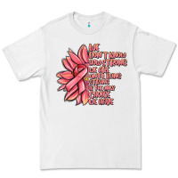White pink sunflower and cancer ribbon breast cancer Premium Tee - MaliasSmallBusiness