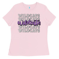 Bubblegum Pink wildcats football Ladies Tee - MaliasSmallBusiness