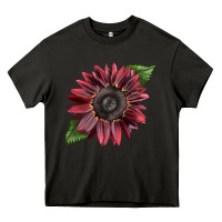 Asphalt chocolate sunflower Heavy Core Tee - LillyAllenDesigns