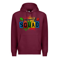 Burgundy autism support squad Premium Hoodie - OliviaCreatesArt