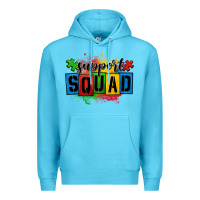 Ocean Blue autism support squad Premium Hoodie - OliviaCreatesArt