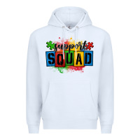White autism support squad Premium Hoodie - OliviaCreatesArt