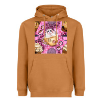 Meerkat cat coffee cups and paw with leopard and glitter seamless pattern bbs Heavyweight Hoodie - BundleAndBundleShop