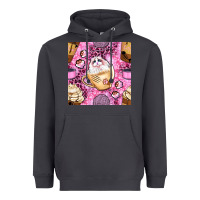 Smoke cat coffee cups and paw with leopard and glitter seamless pattern bbs Heavyweight Hoodie - BundleAndBundleShop