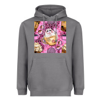 Storm cat coffee cups and paw with leopard and glitter seamless pattern bbs Heavyweight Hoodie - BundleAndBundleShop