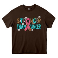 Chocolate Brown stronger than cancer with cancer ribbon Heavy Core Tee - AdoDesignShop