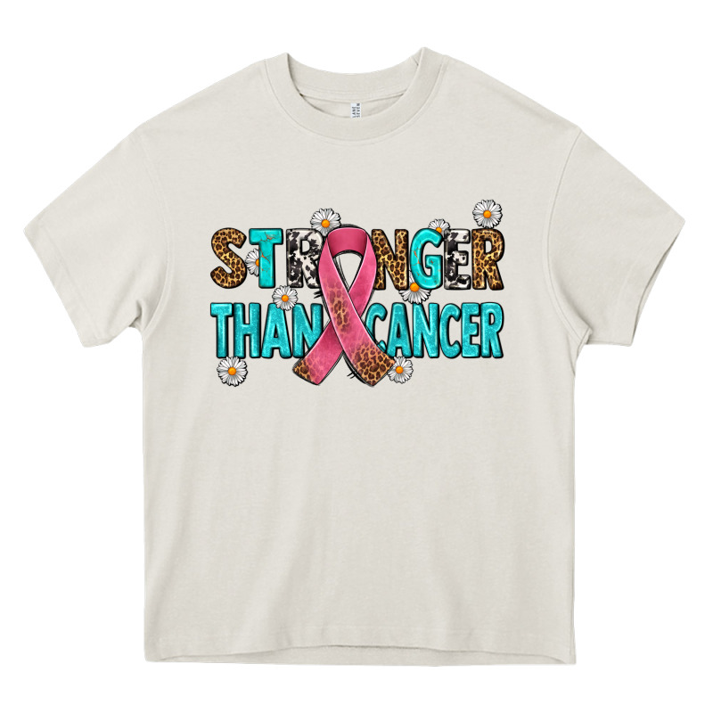 Stronger Than Cancer With Cancer Ribbon Heavy Core Tee by AdoDesignShop | Teevron