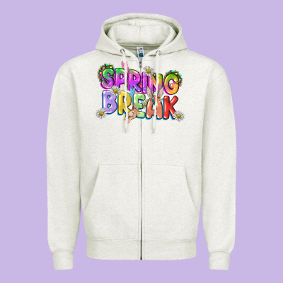 Spring Break Easter Day Zipper Hoodie Designed By Cowgirlartshop