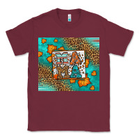 Burgundy Fall Autumn Leopard Serape Mama Classic Tee - LillyAllenDesigns