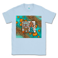 Dusty Blue Fall Autumn Leopard Serape Mama Classic Tee - LillyAllenDesigns