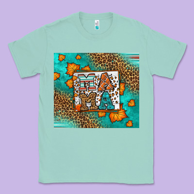 Fall Autumn Leopard Serape Mama Classic Tee Designed By Lillyallendesigns