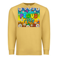Antique Gold LGBTQ+ Proud Ally With Daisy Tumbler Premium Sweatshirt - BundleAndBundleShop