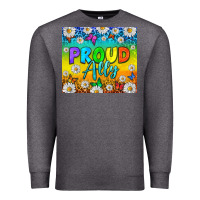 Charcoal Heather LGBTQ+ Proud Ally With Daisy Tumbler Premium Sweatshirt - BundleAndBundleShop