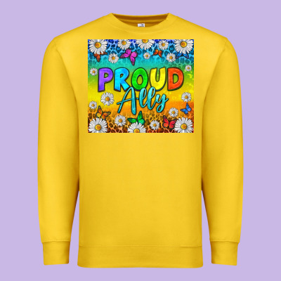 Lgbtq+ Proud Ally With Daisy Tumbler Premium Sweatshirt Designed By Bundleandbundleshop