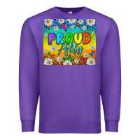 Purple LGBTQ+ Proud Ally With Daisy Tumbler Premium Sweatshirt - BundleAndBundleShop