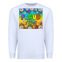 White LGBTQ+ Proud Ally With Daisy Tumbler Premium Sweatshirt - BundleAndBundleShop