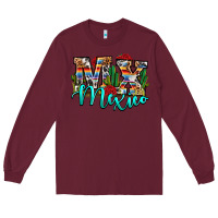 Burgundy MX Mexico Long Sleeve Tee - RanaPortraitStore