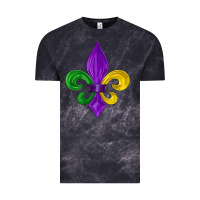Cloud Black mardi gras fleur de lis Vintage Tee - LillyAllenDesigns