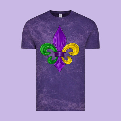 Mardi Gras Fleur De Lis Vintage Tee Designed By Lillyallendesigns