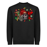 Black Christmas Joy skeleton Heavyweight Sweatshirt - NancyCooperArtShop