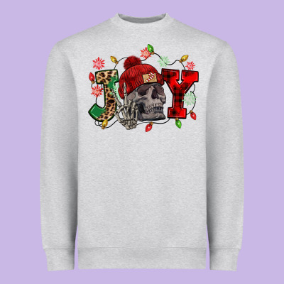 Christmas Joy Skeleton Heavyweight Sweatshirt Designed By Nancycooperartshop