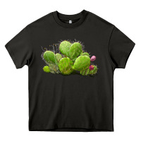 Asphalt desert prickly pear cactus Heavy Core Tee - LillyAllenDesigns