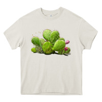 Cream desert prickly pear cactus Heavy Core Tee - LillyAllenDesigns