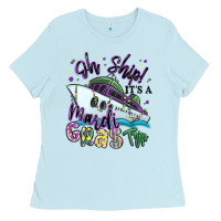 Baby Blue oh ship it's a mardi gras trip Ladies Tee - MaliasSmallBusiness
