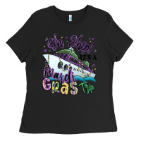 Black oh ship it's a mardi gras trip Ladies Tee - MaliasSmallBusiness