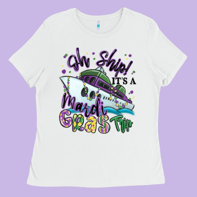 Oh Ship It's A Mardi Gras Trip Ladies Tee Designed By Maliassmallbusiness