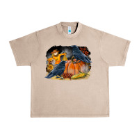Fall Background With Crow Urban Heavy Tee | Teevron