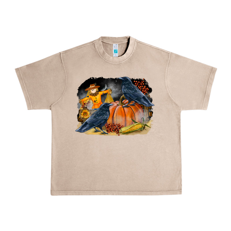 Fall Background With Crow Urban Heavy Tee by LillyAllenDesigns | Teevron