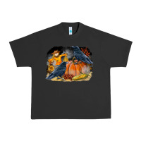 Pigment Black Fall Background With Crow Urban Heavy Tee - LillyAllenDesigns
