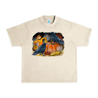 Sandshell Fall Background With Crow Urban Heavy Tee - LillyAllenDesigns