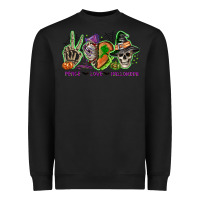 Black Peace love Halloween Heavyweight Sweatshirt - NancyCooperArtShop