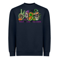 Navy Peace love Halloween Heavyweight Sweatshirt - NancyCooperArtShop