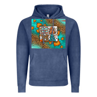 Vintage Denim Fall Autumn Leopard Serape Mama Vintage Hoodie - LillyAllenDesigns