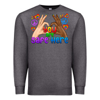 Charcoal Heather LGBTQ+ You Are Safe Here Premium Sweatshirt - BundleAndBundleShop