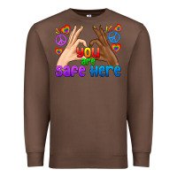 Chestnut LGBTQ+ You Are Safe Here Premium Sweatshirt - BundleAndBundleShop