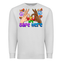 Dove Grey LGBTQ+ You Are Safe Here Premium Sweatshirt - BundleAndBundleShop