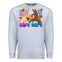 Heather Grey LGBTQ+ You Are Safe Here Premium Sweatshirt - BundleAndBundleShop