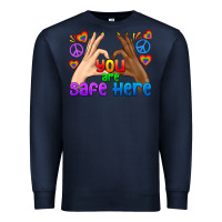 Navy LGBTQ+ You Are Safe Here Premium Sweatshirt - BundleAndBundleShop