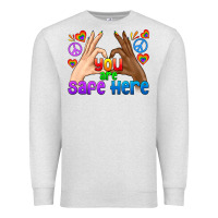 Oatmeal Heather LGBTQ+ You Are Safe Here Premium Sweatshirt - BundleAndBundleShop