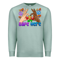 Seafoam LGBTQ+ You Are Safe Here Premium Sweatshirt - BundleAndBundleShop
