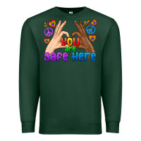 Sports Green LGBTQ+ You Are Safe Here Premium Sweatshirt - BundleAndBundleShop