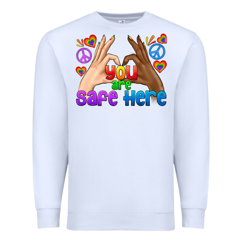 Lgbtq+ You Are Safe Here Premium Sweatshirt by BundleAndBundleShop | Teevron