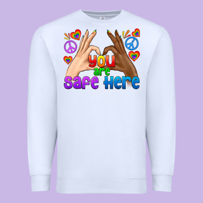 Lgbtq+ You Are Safe Here Premium Sweatshirt Designed By Bundleandbundleshop